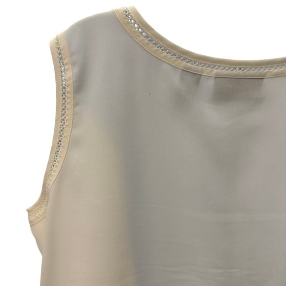 Karen Scott Women's White Tank Top Size XL Camisole cutout Sleeveless blouse - Picture 4 of 6